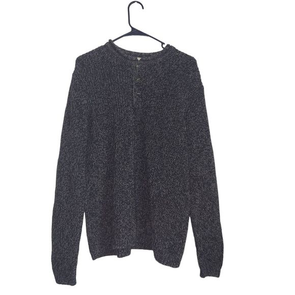 Vintage LL Bean 1/4 Button Navy Blue Knit Pullover‎ Sweater Mens M 0 BJA9 - Picture 1 of 6